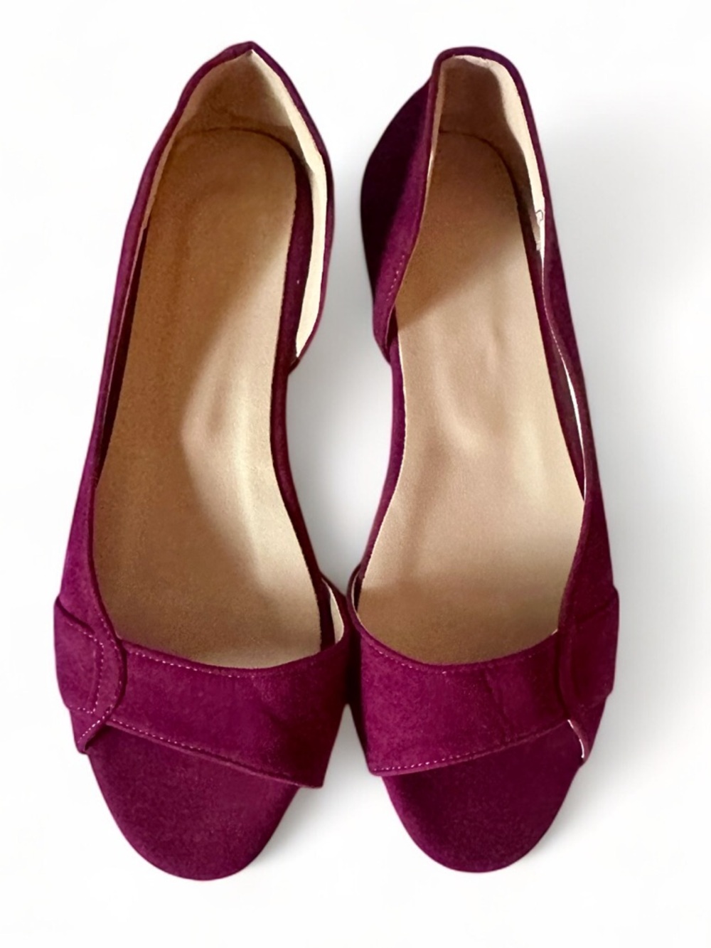 Women’s Open-Toe Slingback Flats in Plum - Picture 4 of 13